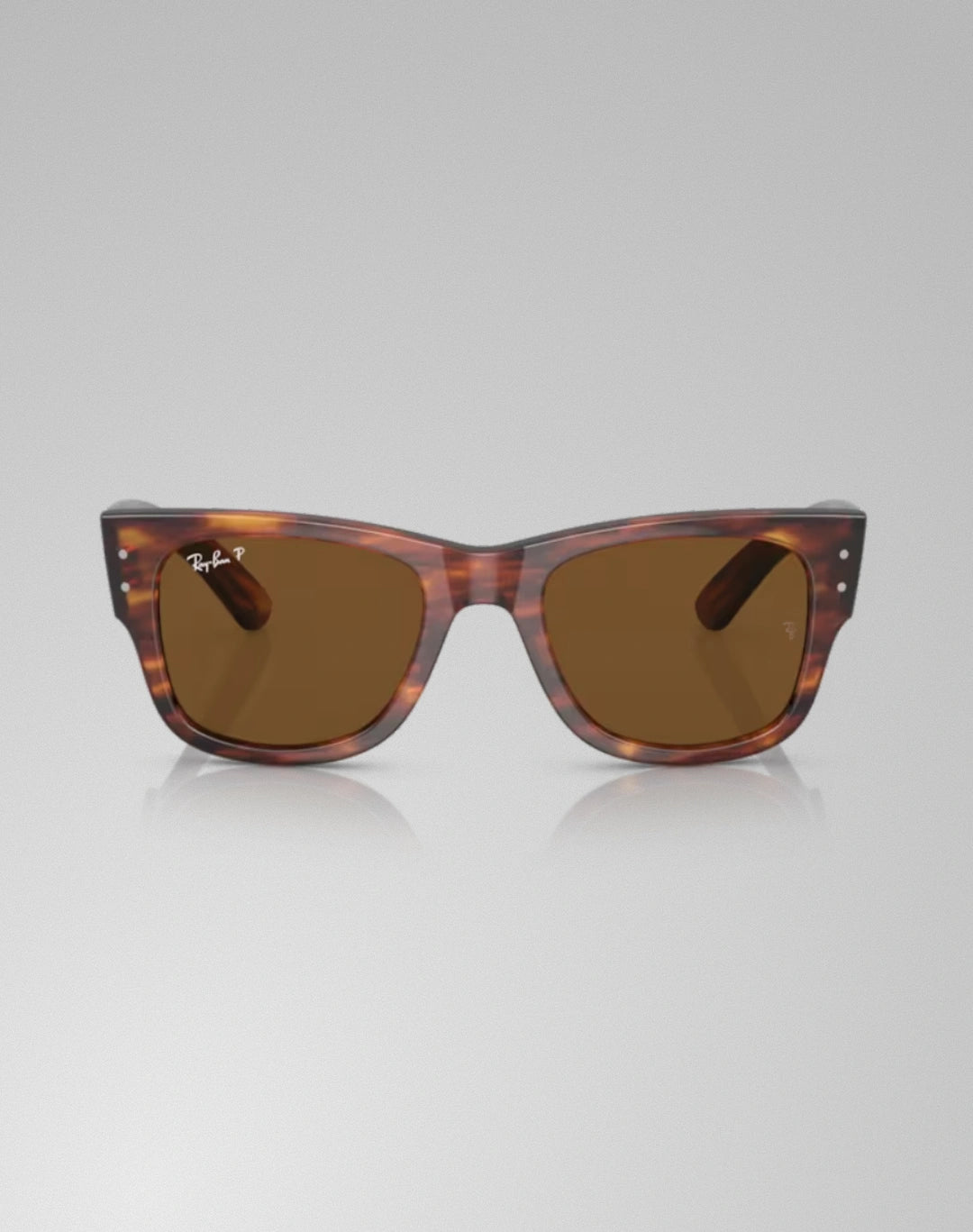 Ray-Ban 0RB0840S-95457 – Lunettes de soleil carré rayé havana