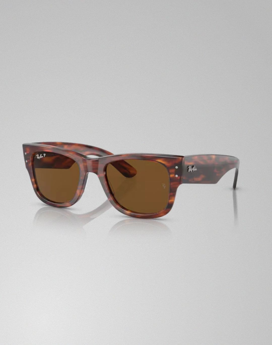 Ray-Ban 0RB0840S-95457 – Lunettes de soleil carré rayé havana