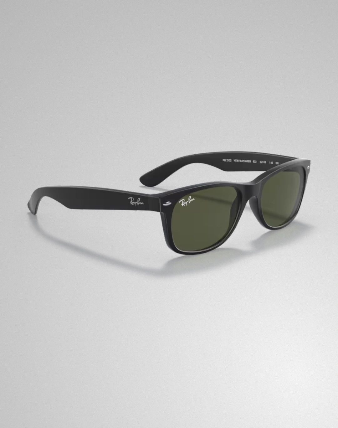 Ray-Ban 0RB2132-622 – Lunettes de soleil carré caoutchouc noir