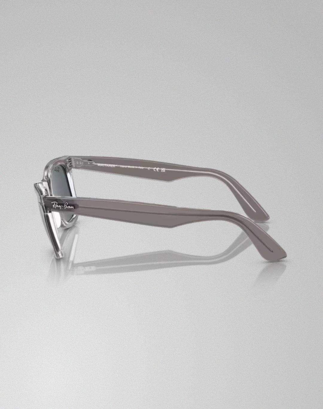 Ray-Ban 0RB2140-1355R5 – Lunettes de soleil carrée gris sur transparent