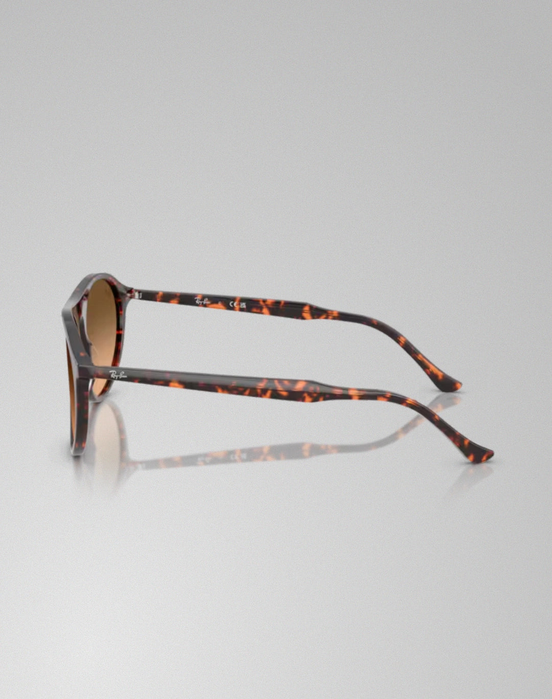 Ray-Ban 0RB2215-14293b – Lunettes de soleil carré havana écaille de tortue rouge