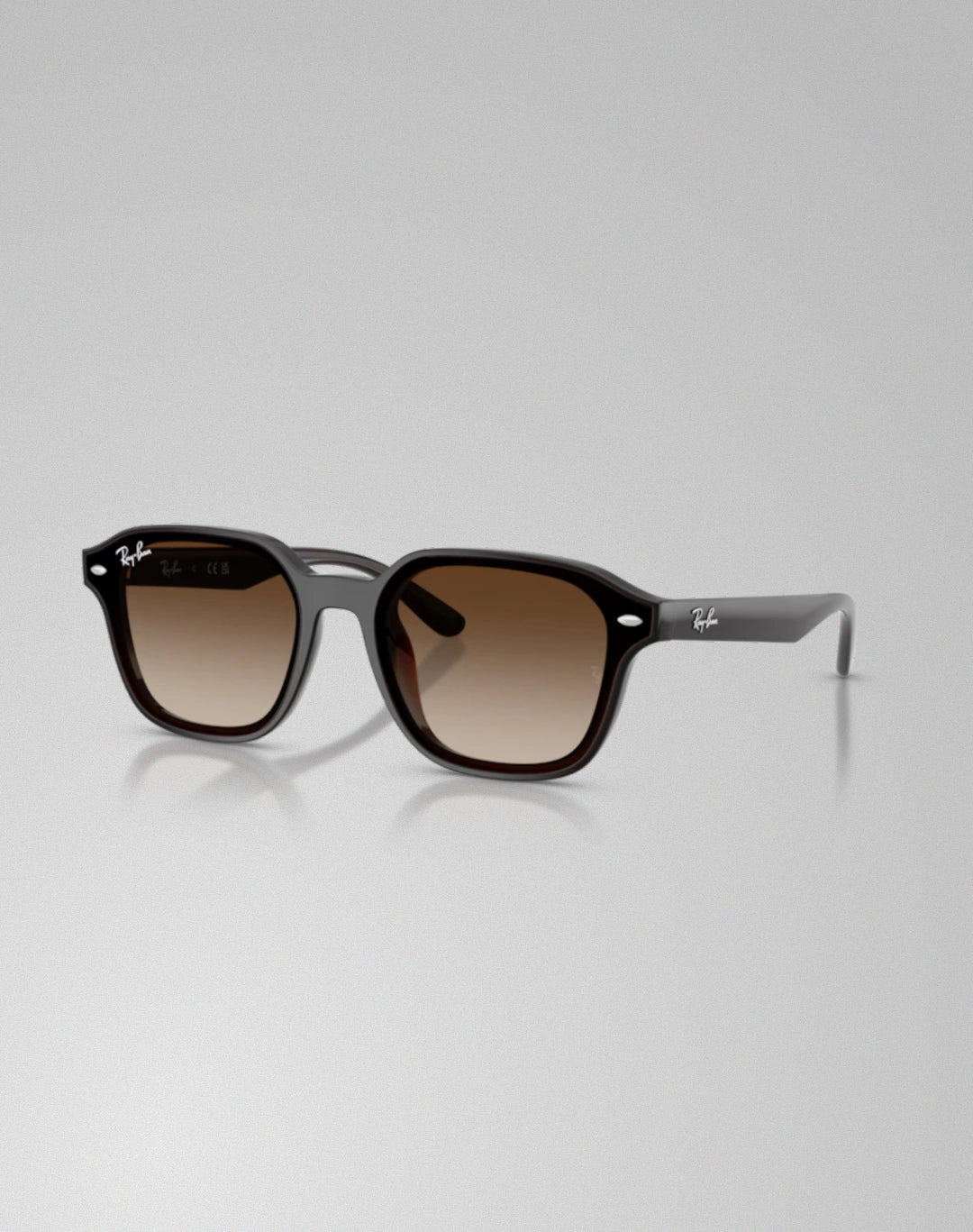 Ray-Ban 0RB4458D-71413 – Lunettes de soleil carré marron foncé transparent