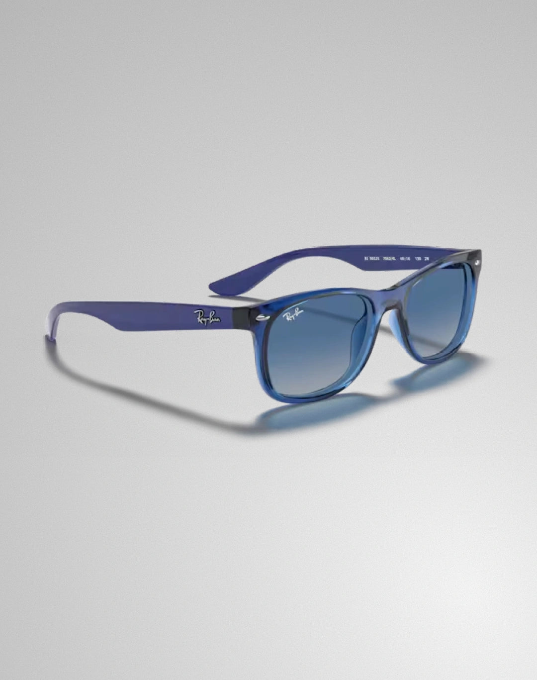 Ray-Ban 0RJ9052S-70624L – Lunettes de soleil carré transparent bleu