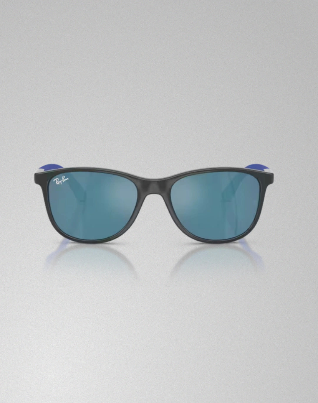 Ray-Ban 0RJ9077S-715155 – Lunettes de soleil carré gris sur caoutchouc bleu