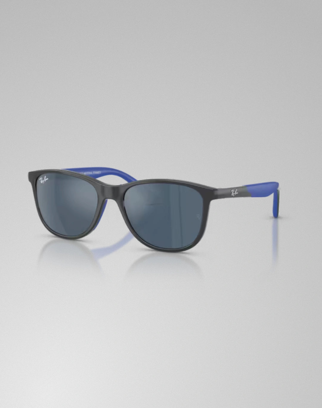 Ray-Ban 0RJ9077S-715155 – Lunettes de soleil carré gris sur caoutchouc bleu