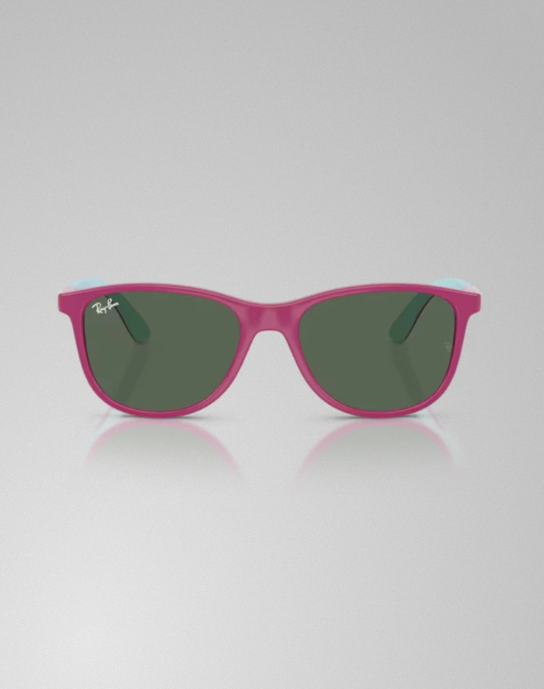 Ray-Ban 0RJ9077S-719271 – Lunettes de soleil carré fuchsia et bleu clair