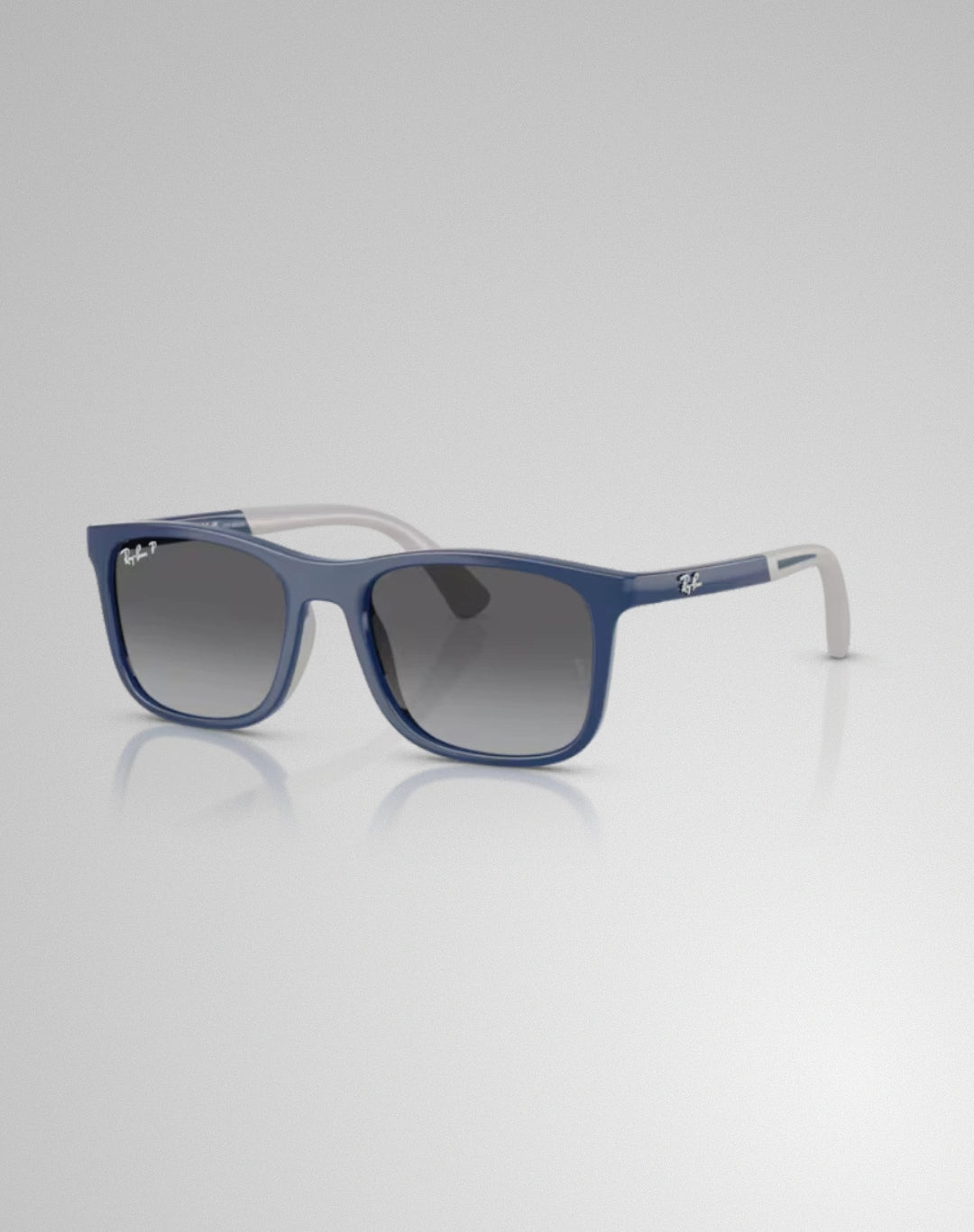 Ray-Ban 0RJ9084S-7187T3 – Lunettes de soleil carré bleu sur caoutchouc gris