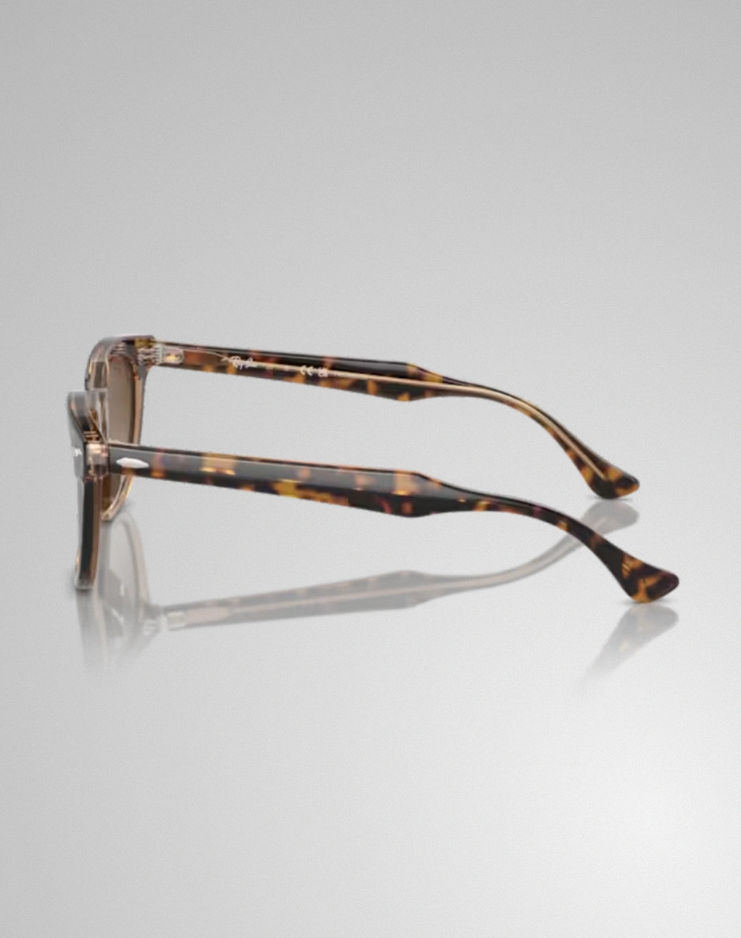 Ray-Ban 0RJ9098S-7152T5 – Lunettes de soleil carré havana sur transparent