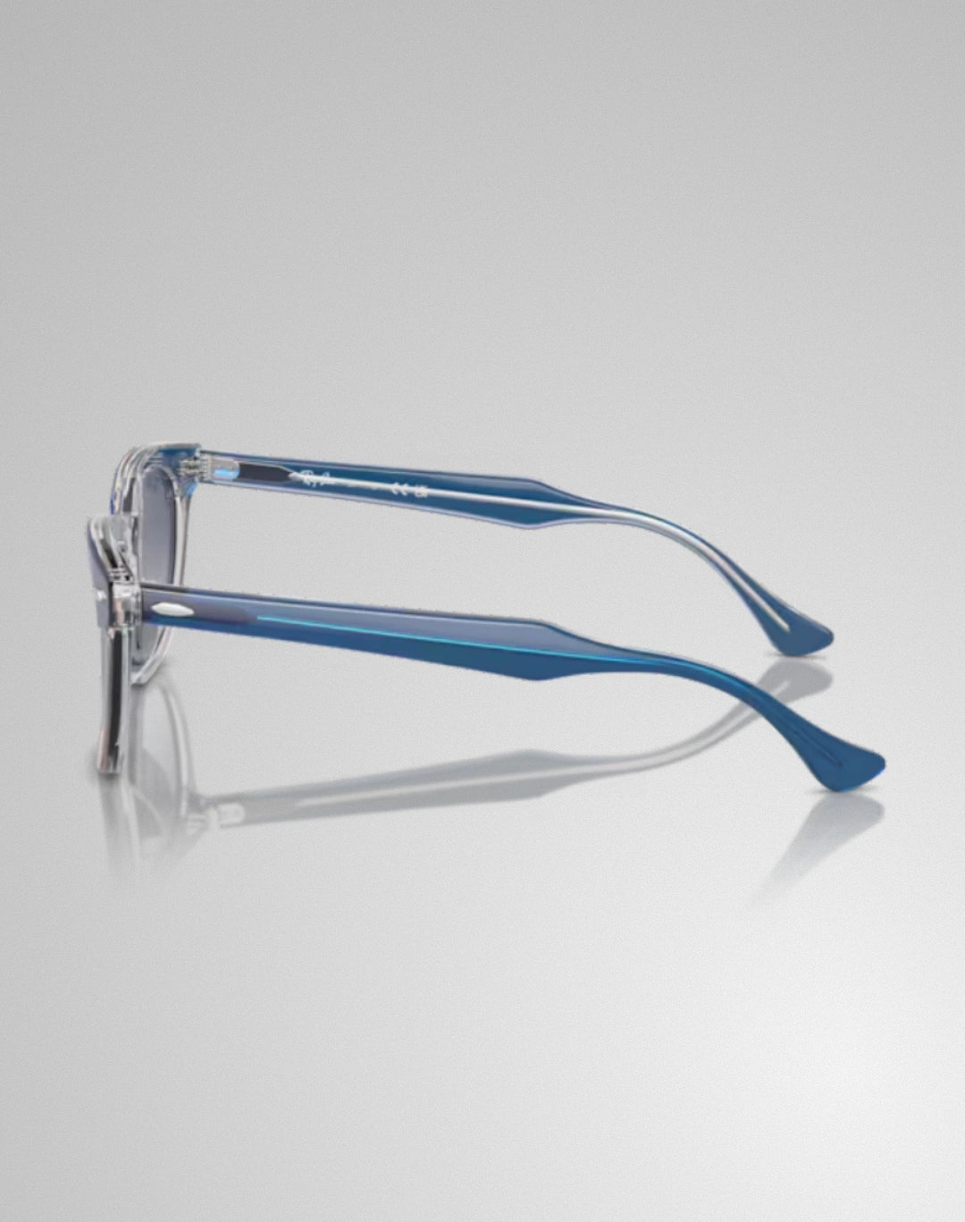 Ray-Ban 0RJ9098S-71554I – Lunettes de soleil carré dessus bleu foncé et marron et gris