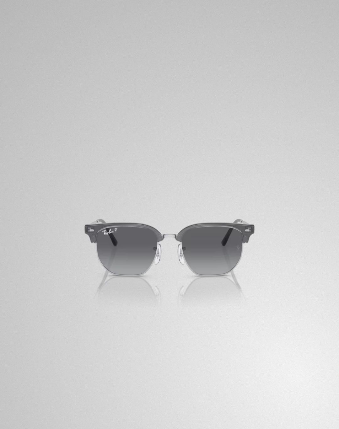 Ray-Ban 0RJ9116S-7134T3 – Lunettes de soleil irrégulier opale bleu sur argent