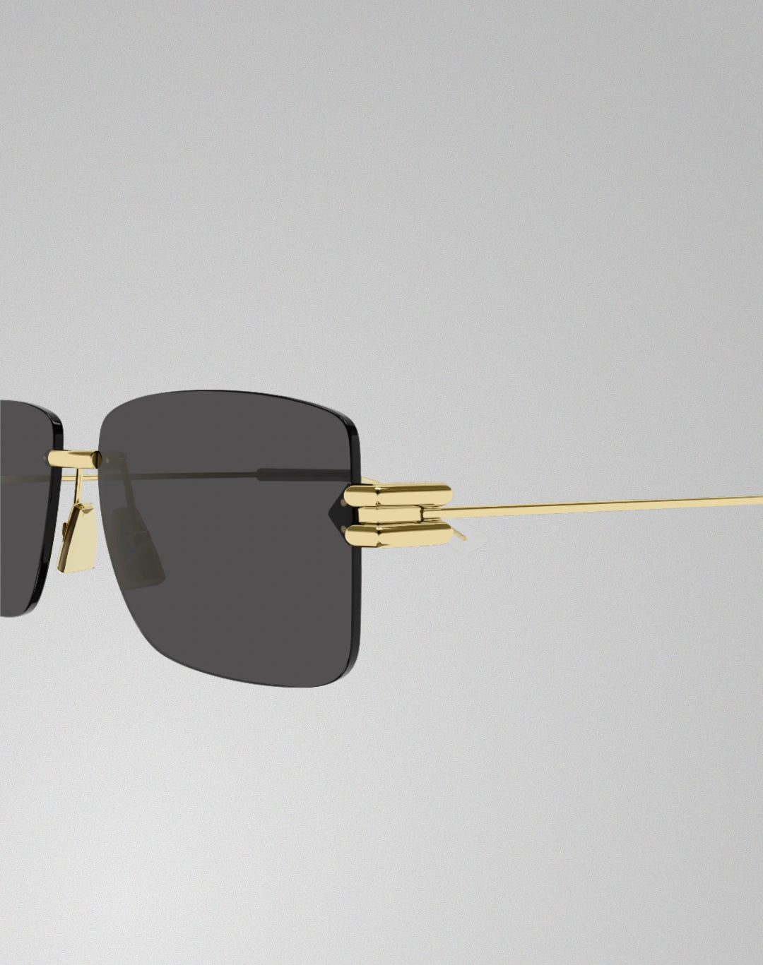 Bottega Veneta BV1126S-002 – Lunettes de soleil rectangulaire or (L)