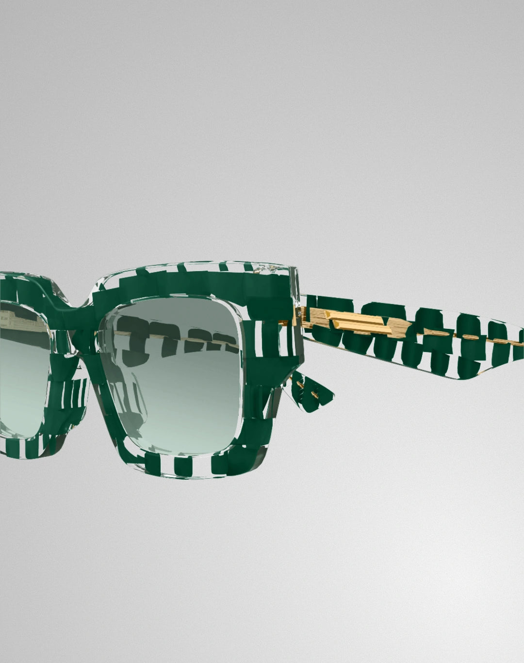 Bottega Veneta BV1212S-008 – Lunettes de soleil carrée vert (M)