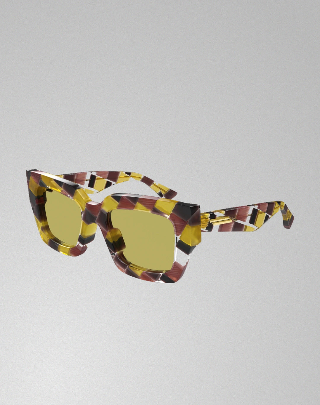 Bottega Veneta BV1212S-009 – Lunettes de soleil carrée multicolore (M)