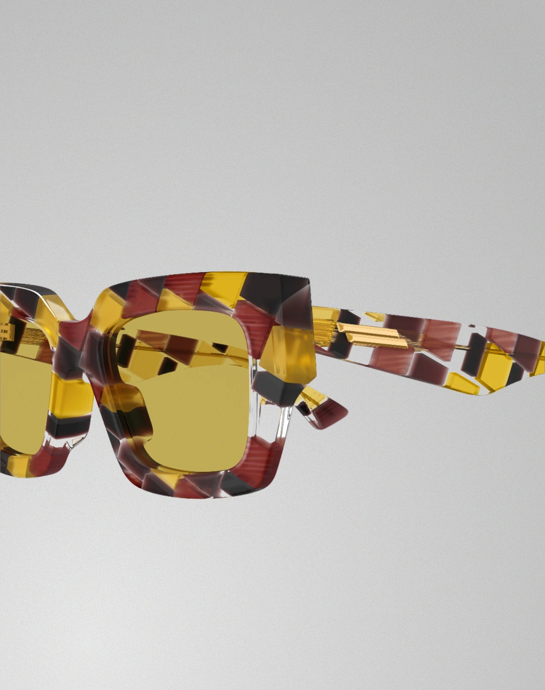 Bottega Veneta BV1212S-009 – Lunettes de soleil carrée multicolore (M)