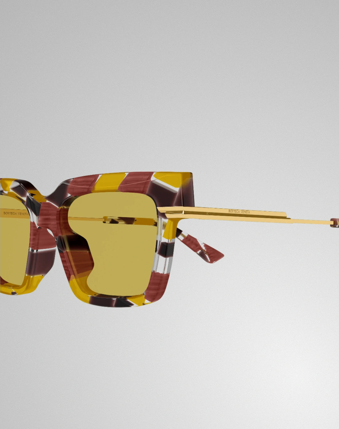 Bottega Veneta BV1242S-005 – Lunettes de soleil rectangulaire multicolore (L)