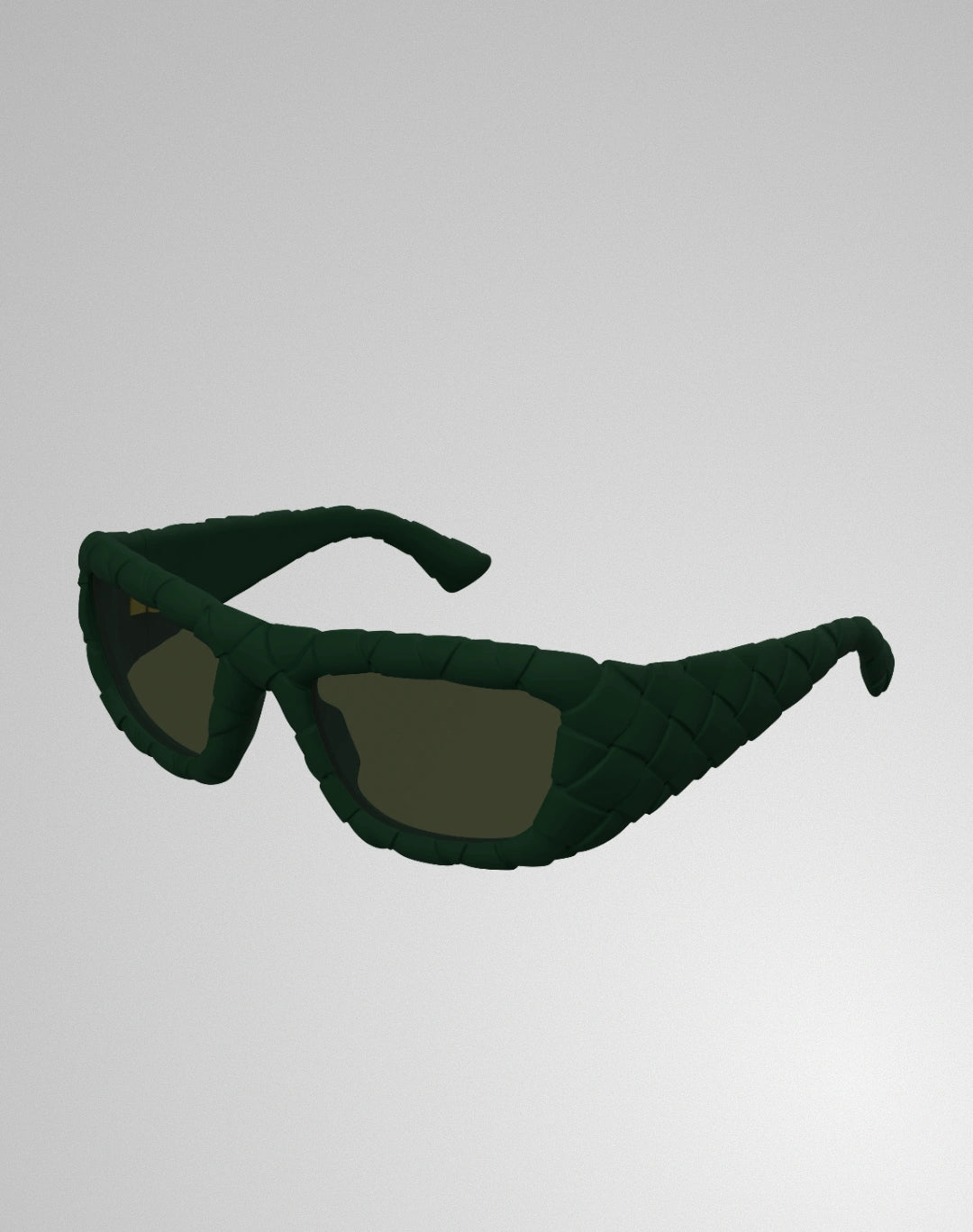 Bottega Veneta BV1303S-008 – Lunettes de soleil rectangulaire enveloppante vert (M)