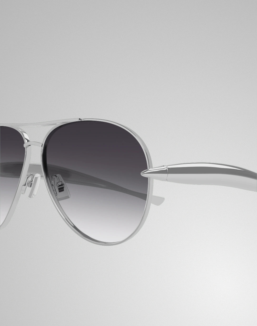 Bottega Veneta BV1305S-008 – Lunettes de soleil pilote argent (XL)