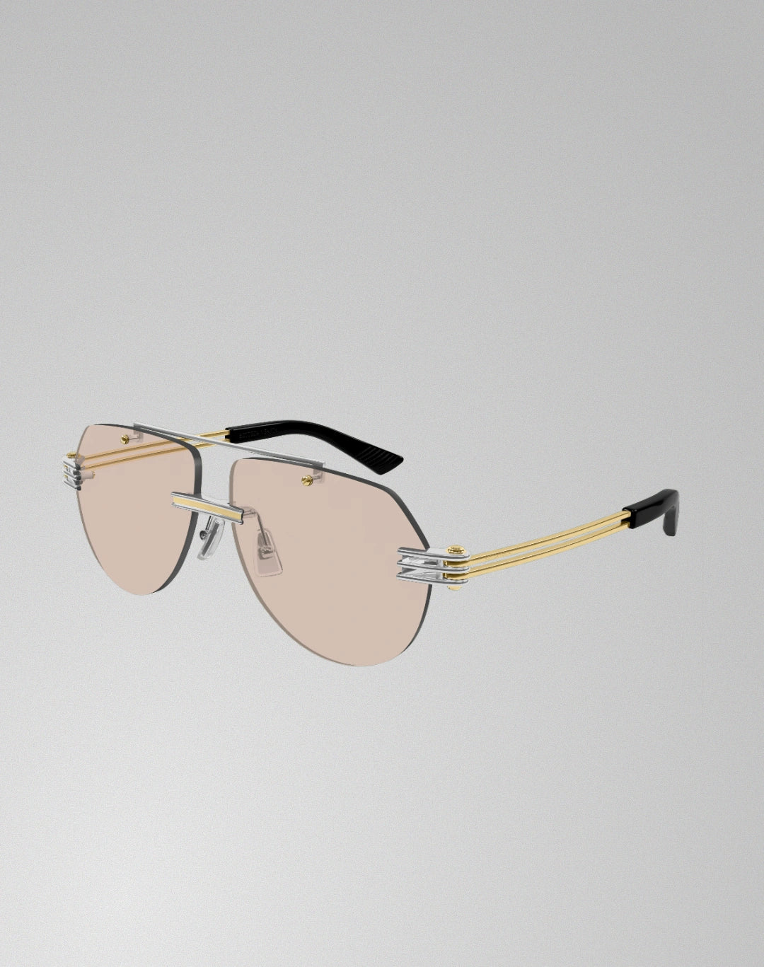 Bottega Veneta BV1342S-002 – Lunettes de soleil aviateur argent (XL)