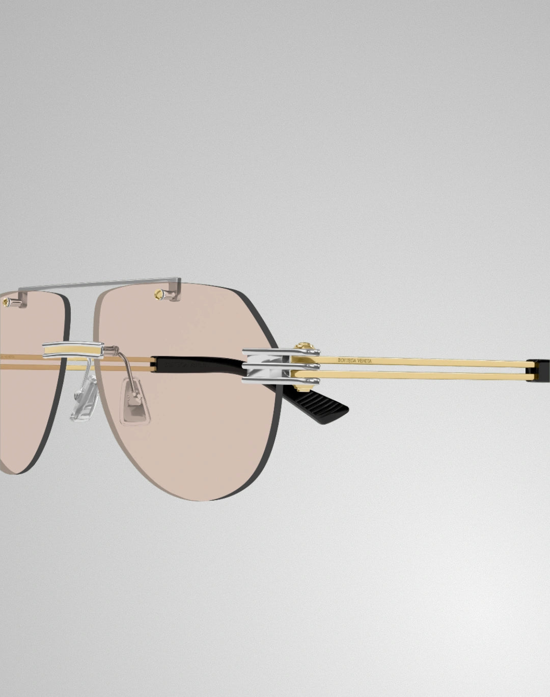 Bottega Veneta BV1342S-002 – Lunettes de soleil aviateur argent (XL)