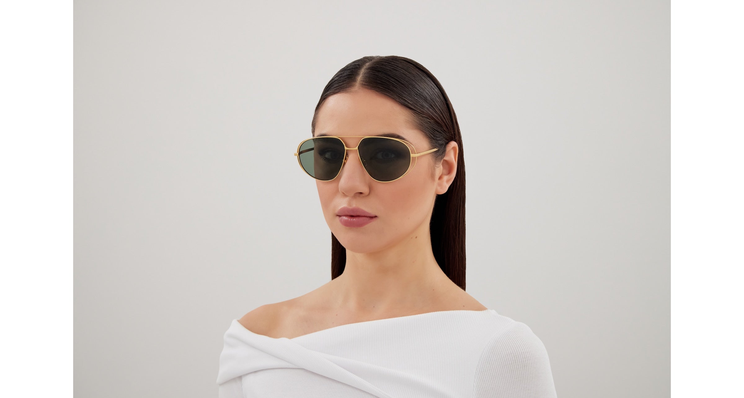 Bottega Veneta BV1344S-001 – Lunettes de soleil aviateur or (XL)