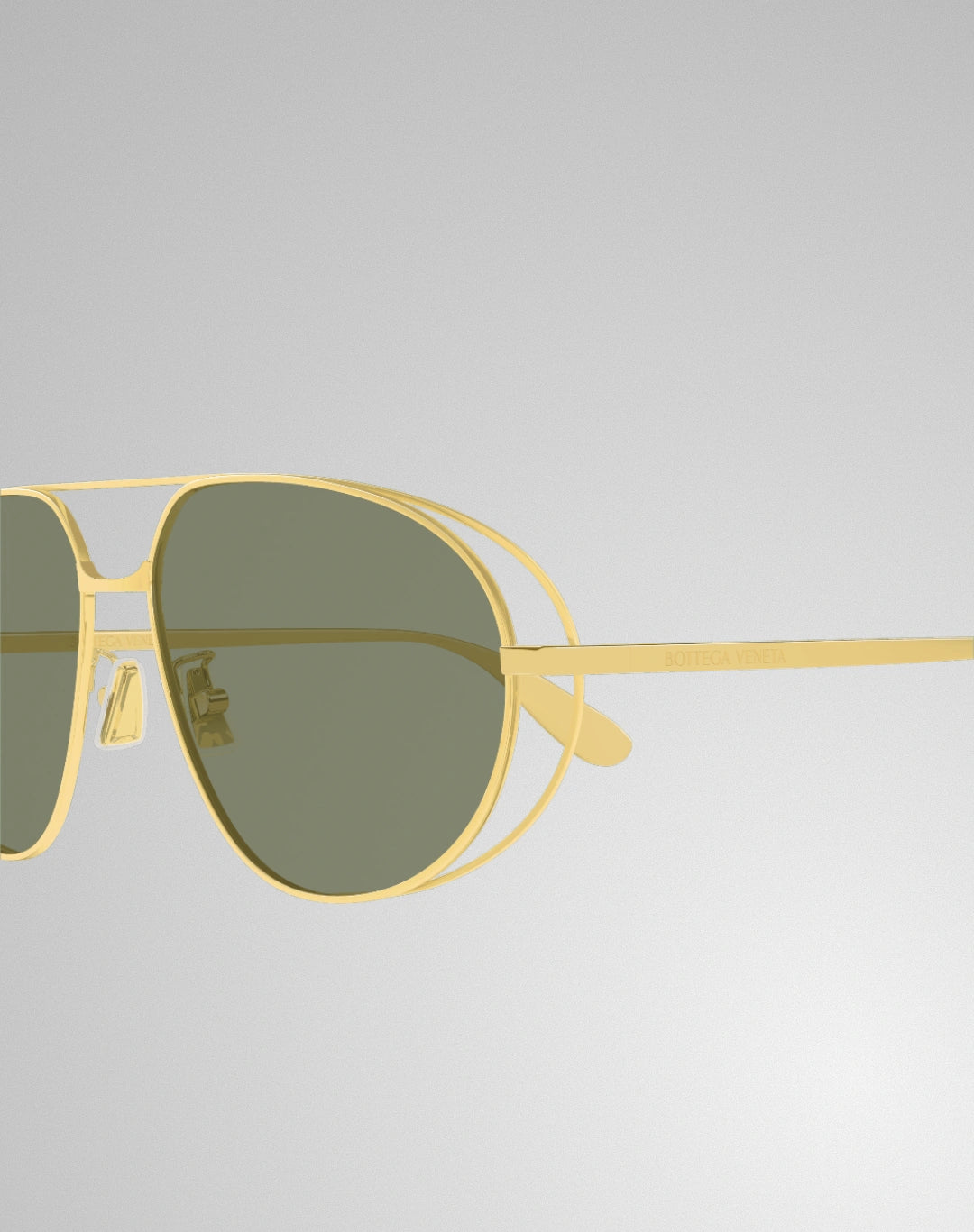 Bottega Veneta BV1344S-001 – Lunettes de soleil aviateur or (XL)