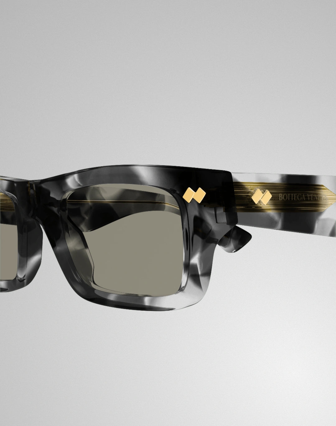 Bottega Veneta BV1351S-002 – Lunettes de soleil rectangulaire havane (M)