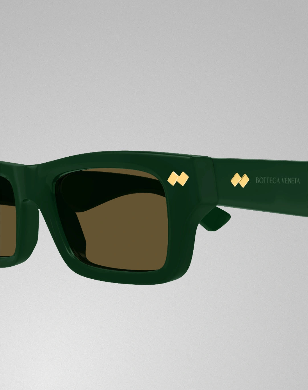 Bottega Veneta BV1351S-005 – Lunettes de soleil rectangulaire vert (M)