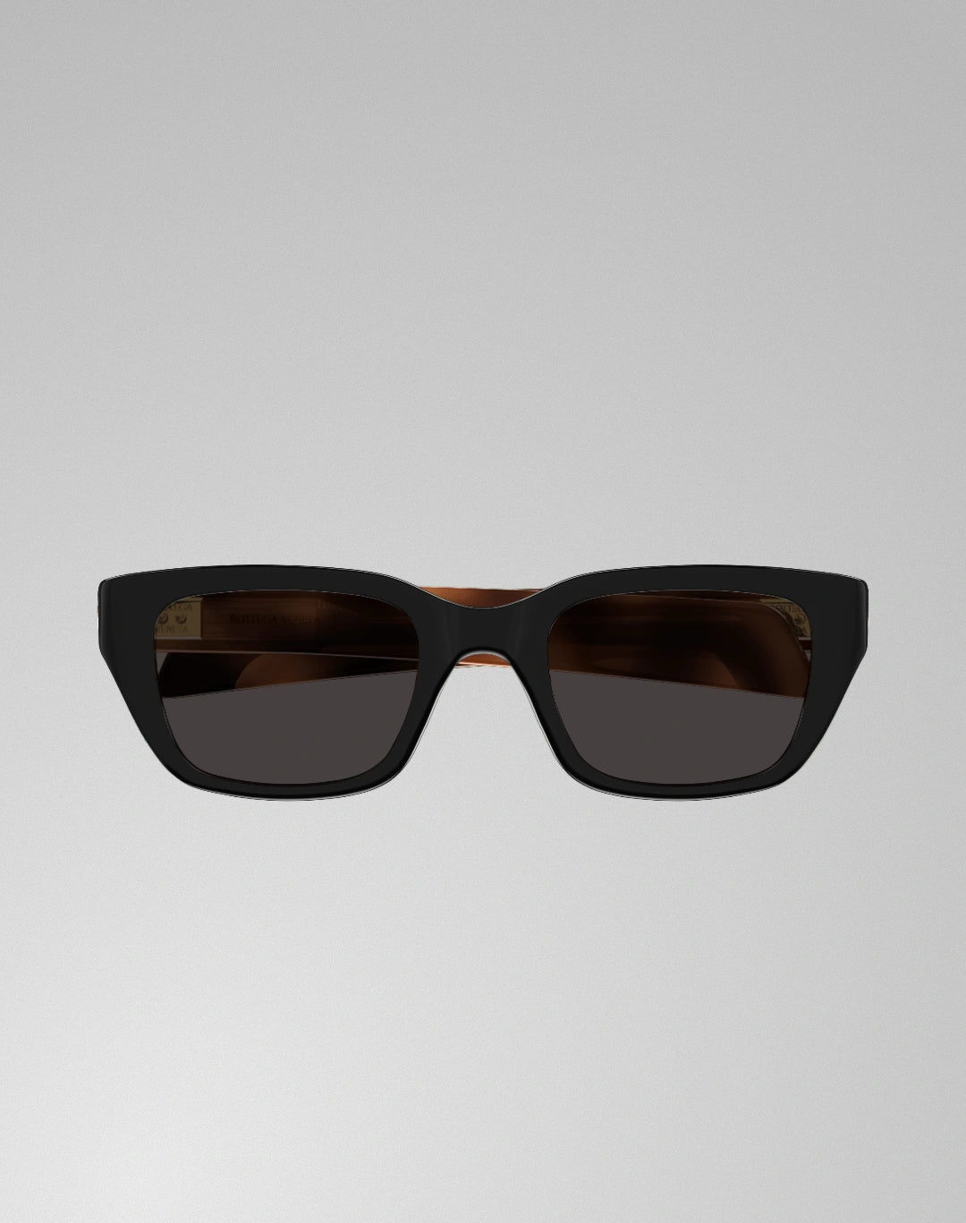 Bottega Veneta BV1393S-001 – Lunettes de soleil rectangulaires noir/gris (M)