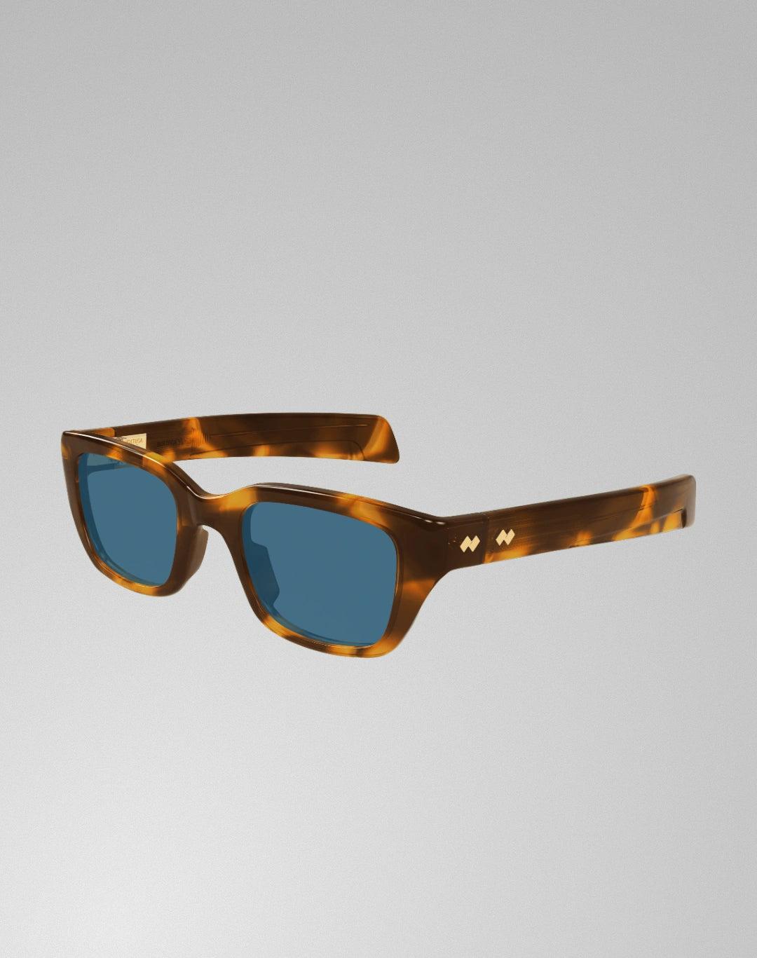 Bottega Veneta BV1393S-006 – Lunettes de soleil rectangulaires havane/bleu (M)