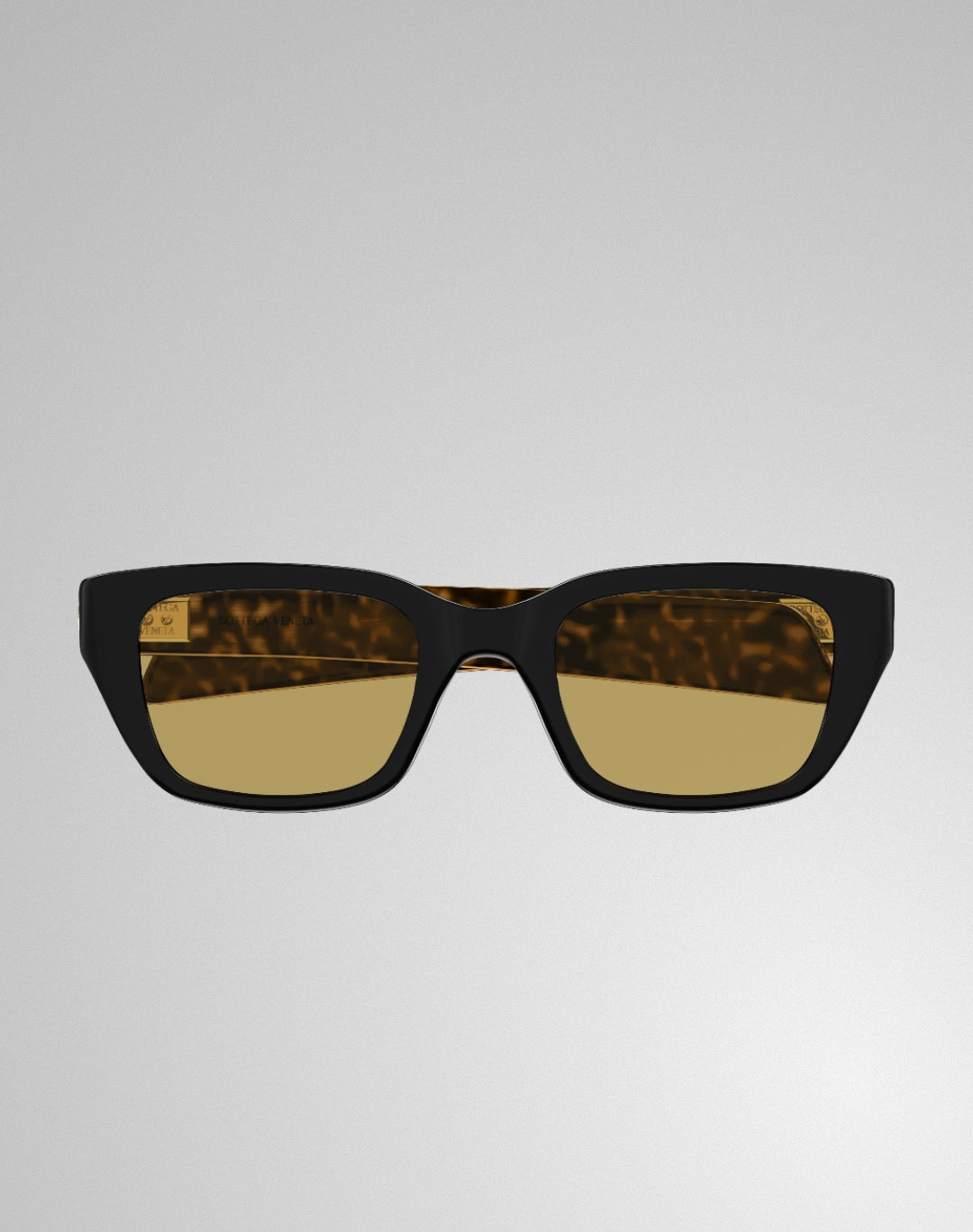 Bottega Veneta BV1393S-009 – Lunettes de soleil rectangulaires noir/vert (M)