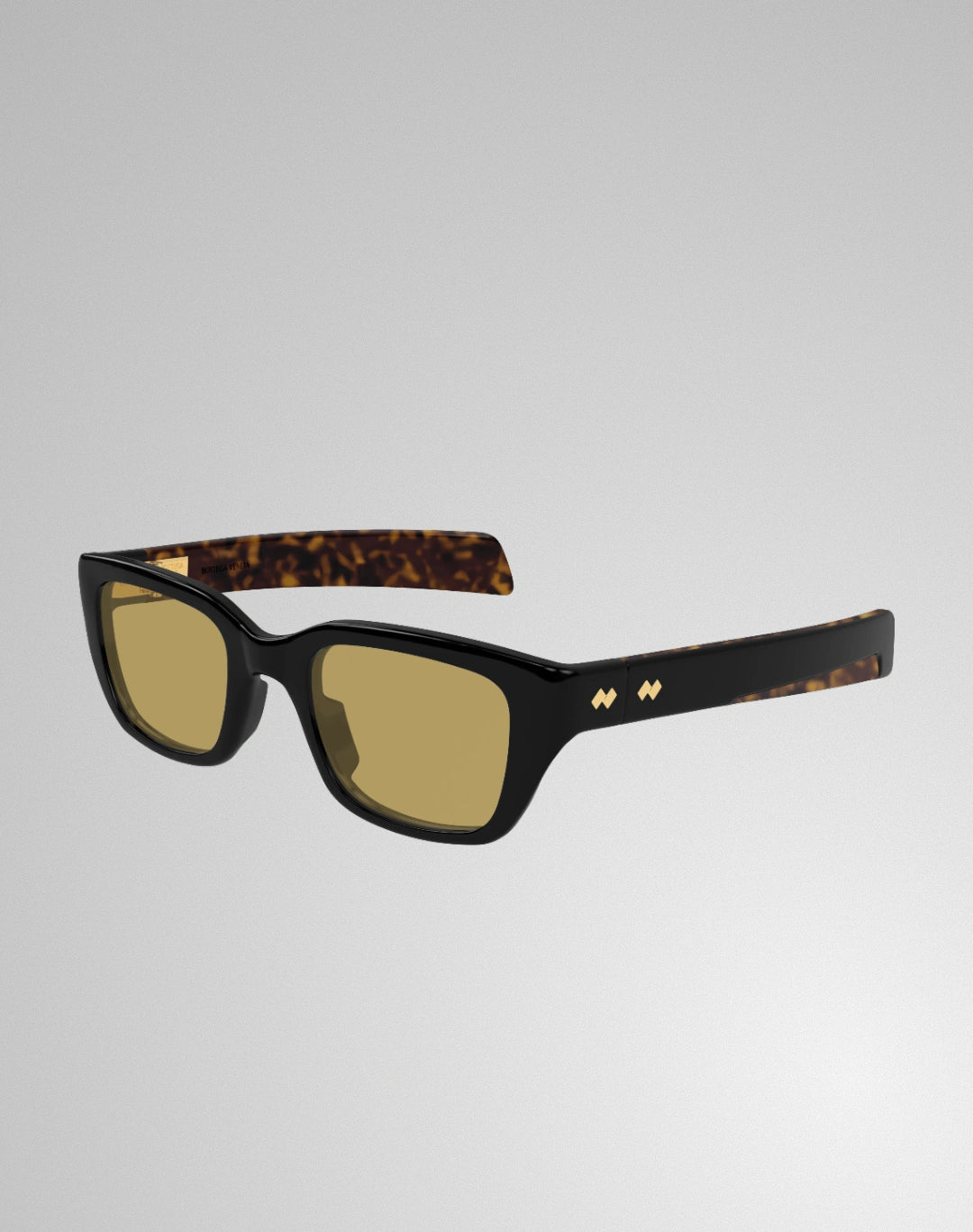 Bottega Veneta BV1393S-009 – Lunettes de soleil rectangulaires noir/vert (M)