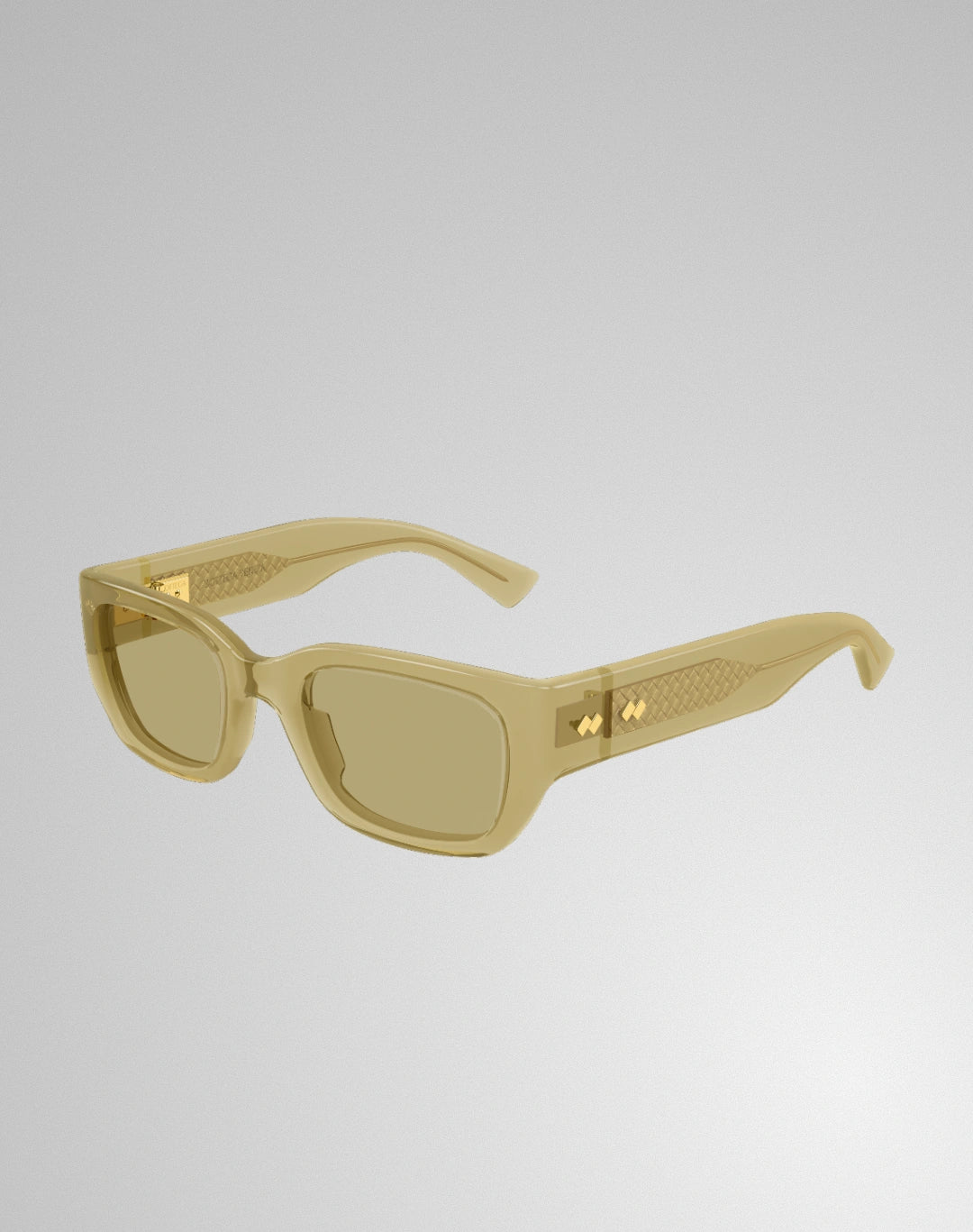 Bottega Veneta BV1400S-004 – Lunettes de soleil rectangulaire jaune (M)