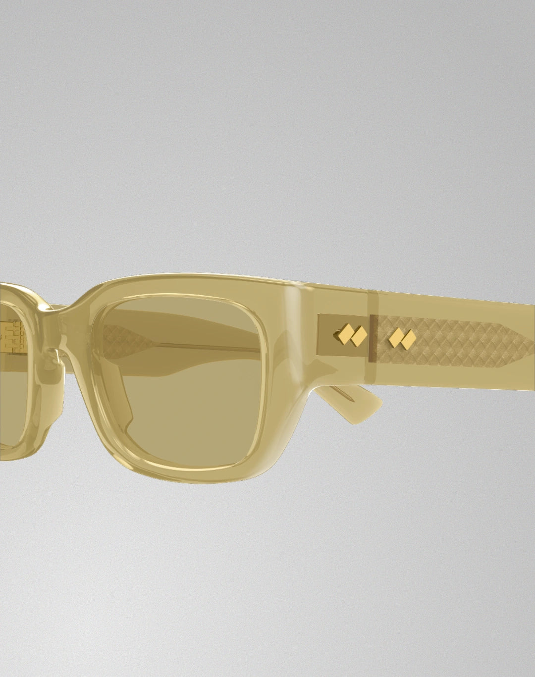 Bottega Veneta BV1400S-004 – Lunettes de soleil rectangulaire jaune (M)