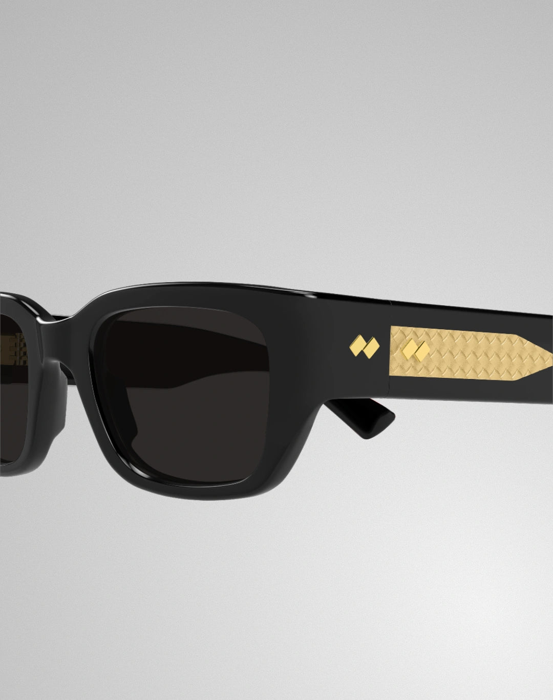 Bottega Veneta BV1401SA-001 – Lunettes de soleil rectangulaire noir (M)