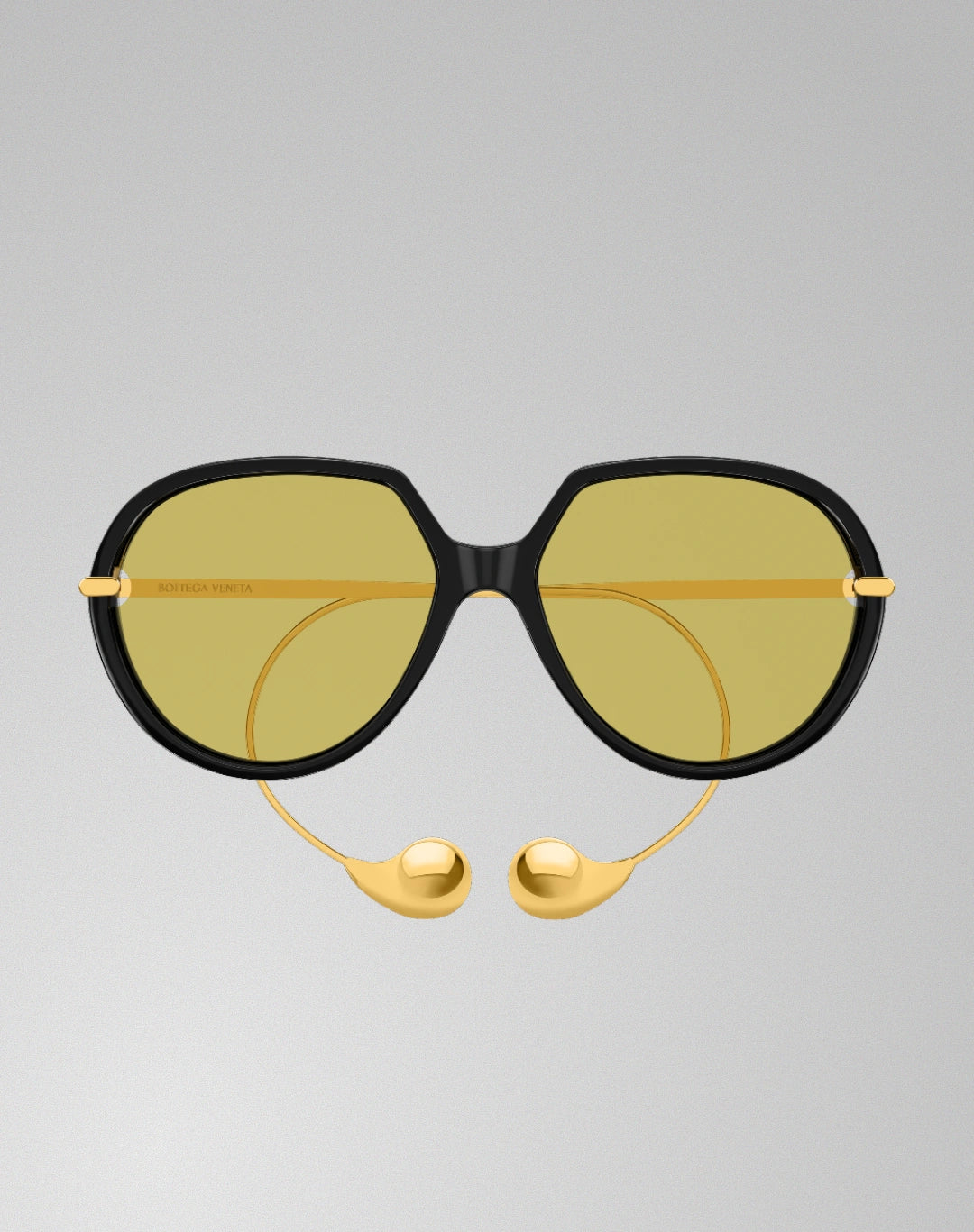 Bottega Veneta BV1436S-001 – Lunettes de soleil ronde noir (XL)