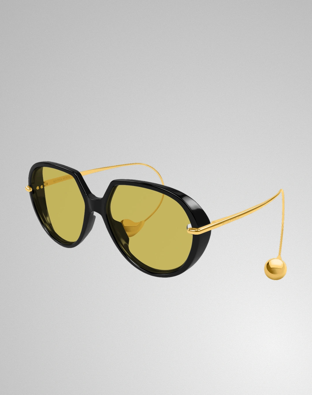 Bottega Veneta BV1436S-001 – Lunettes de soleil ronde noir (XL)