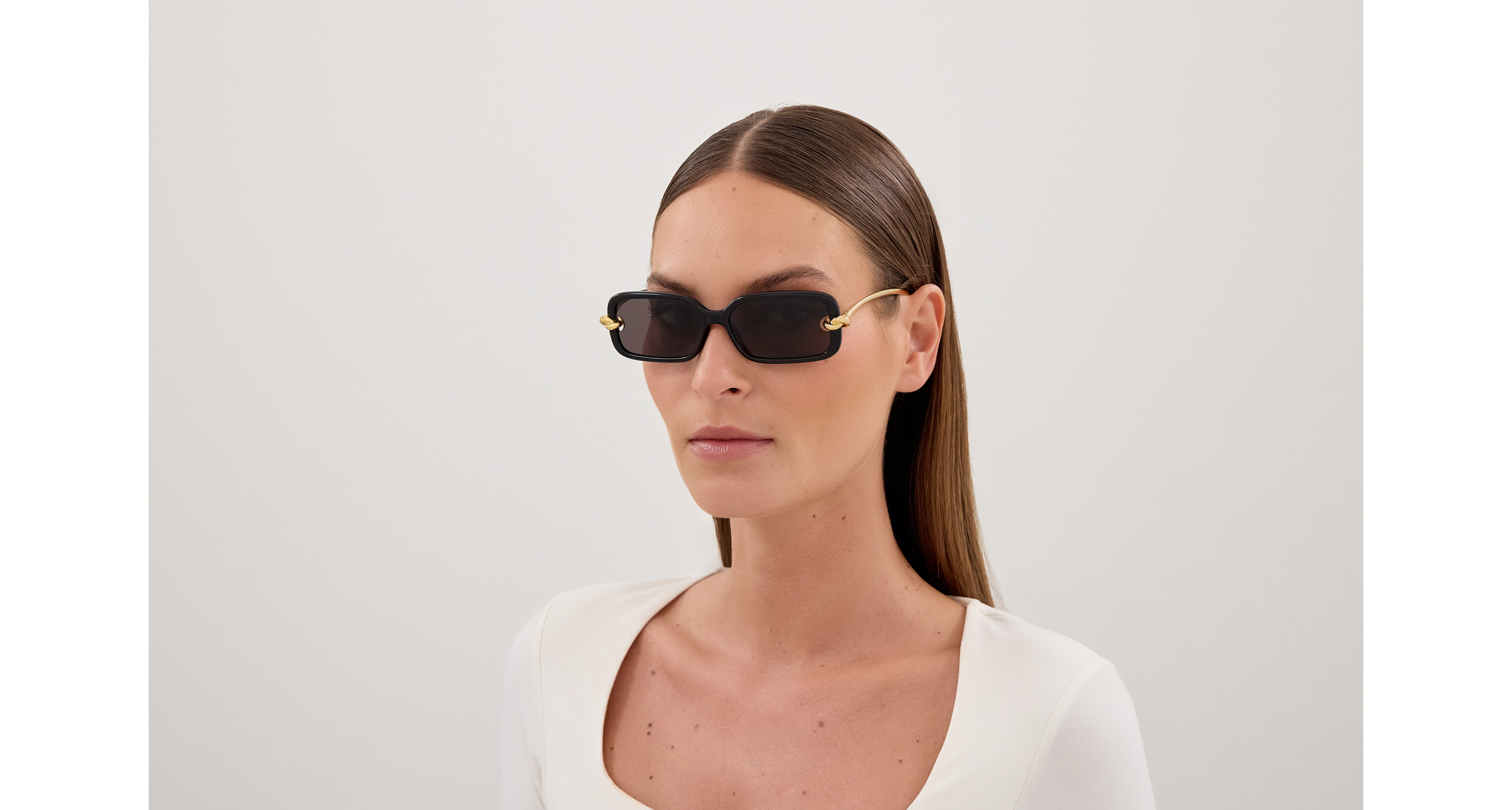 Bottega Veneta BV1439S-001 – Lunettes de soleil rectangulaire noir (L)