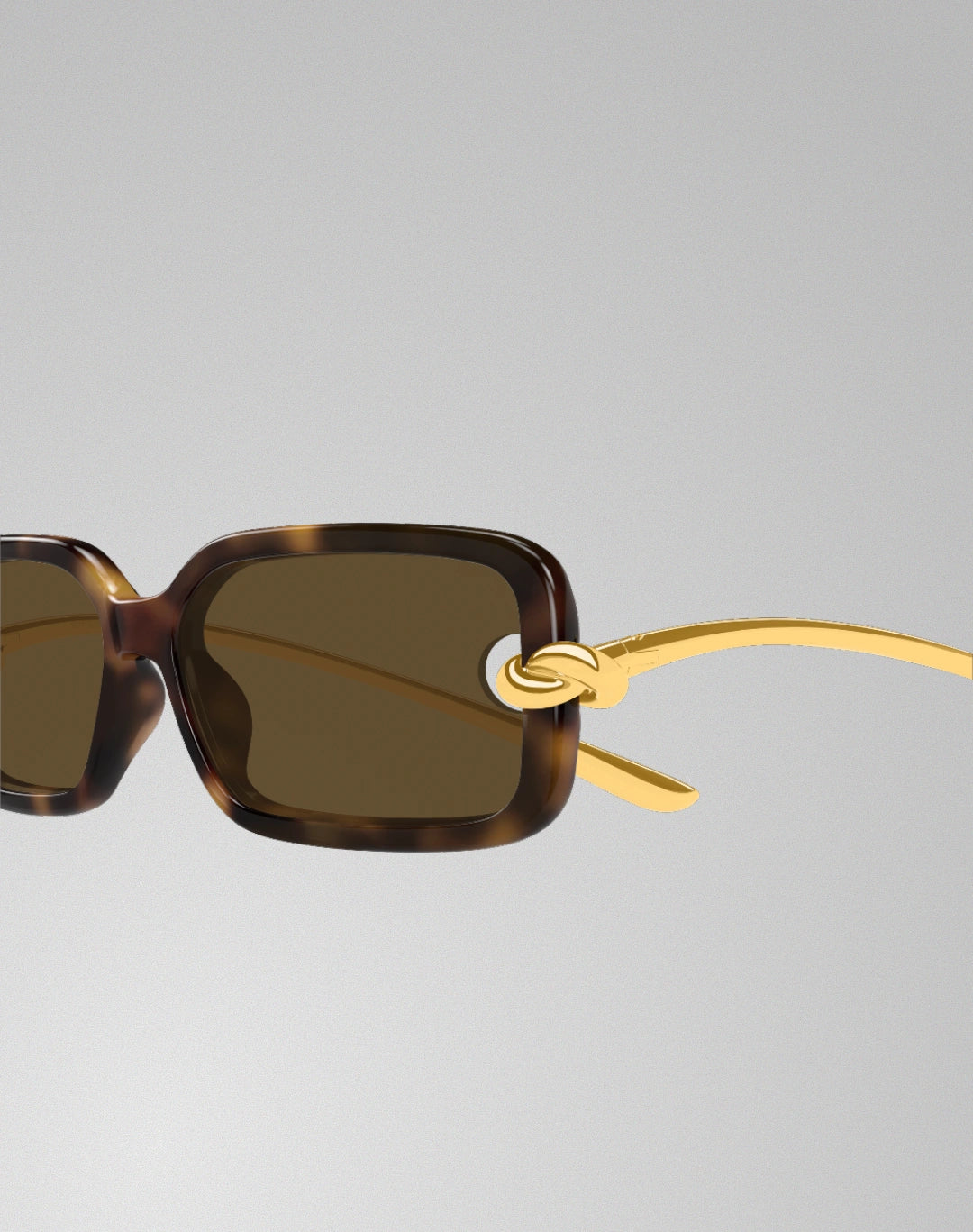 Bottega Veneta BV1439S-002 – Lunettes de soleil rectangulaire havane (L)