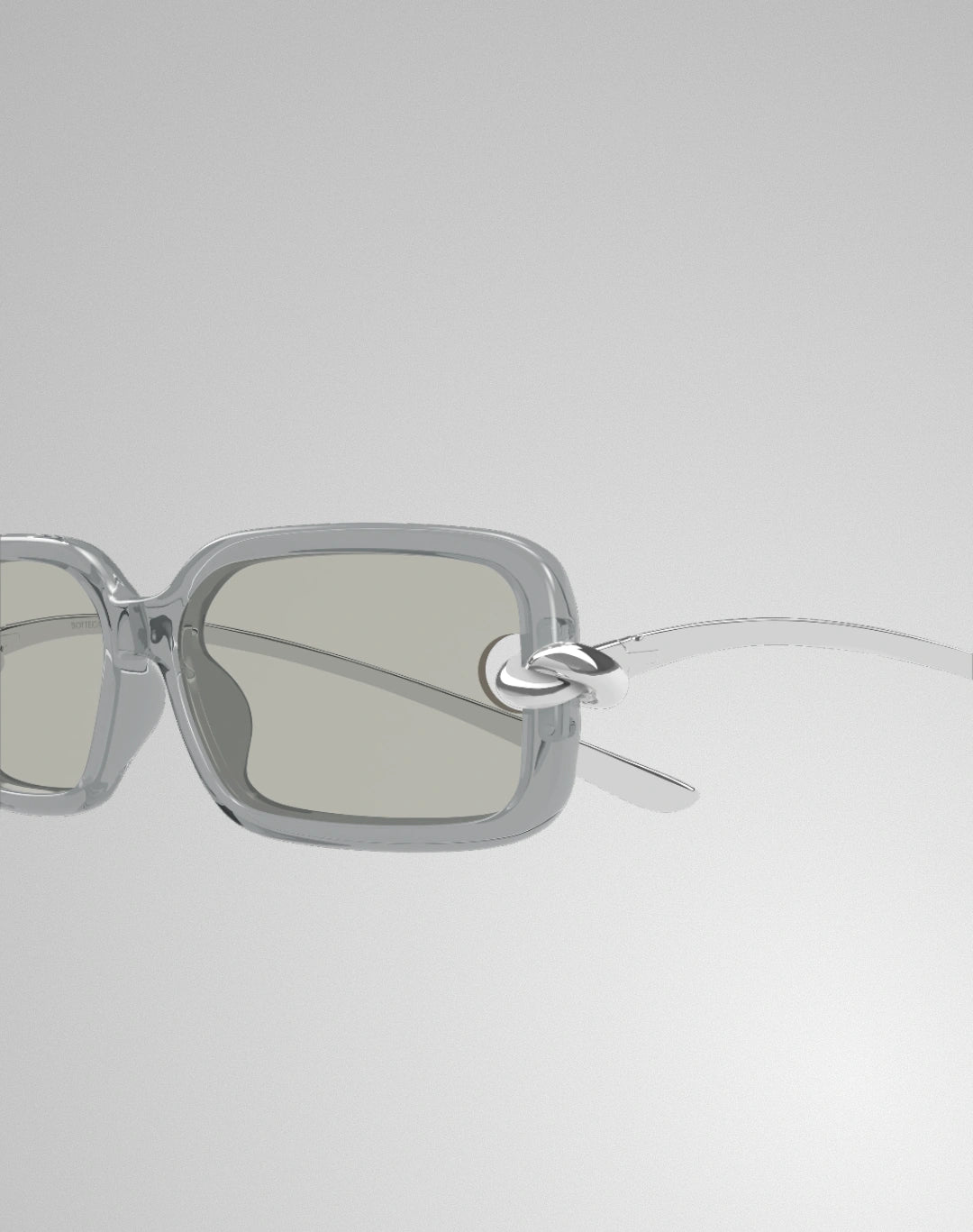 Bottega Veneta BV1439S-004 – Lunettes de soleil rectangulaire gris (L)