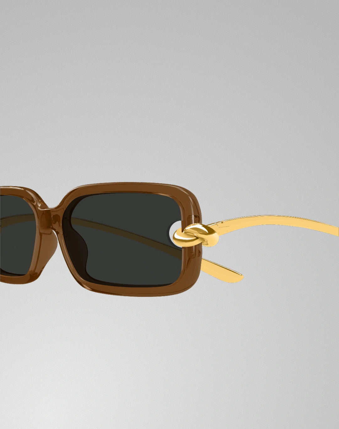 Bottega Veneta BV1439S-005 – Lunettes de soleil rectangulaire brun (L)