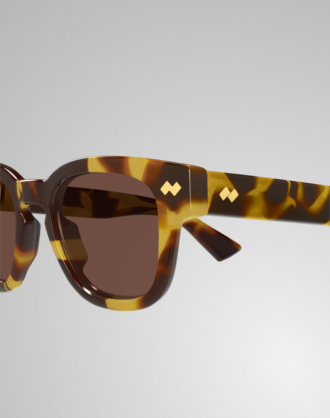 Bottega Veneta BV1441S-002 – Lunettes de soleil rectangulaire havane (S)