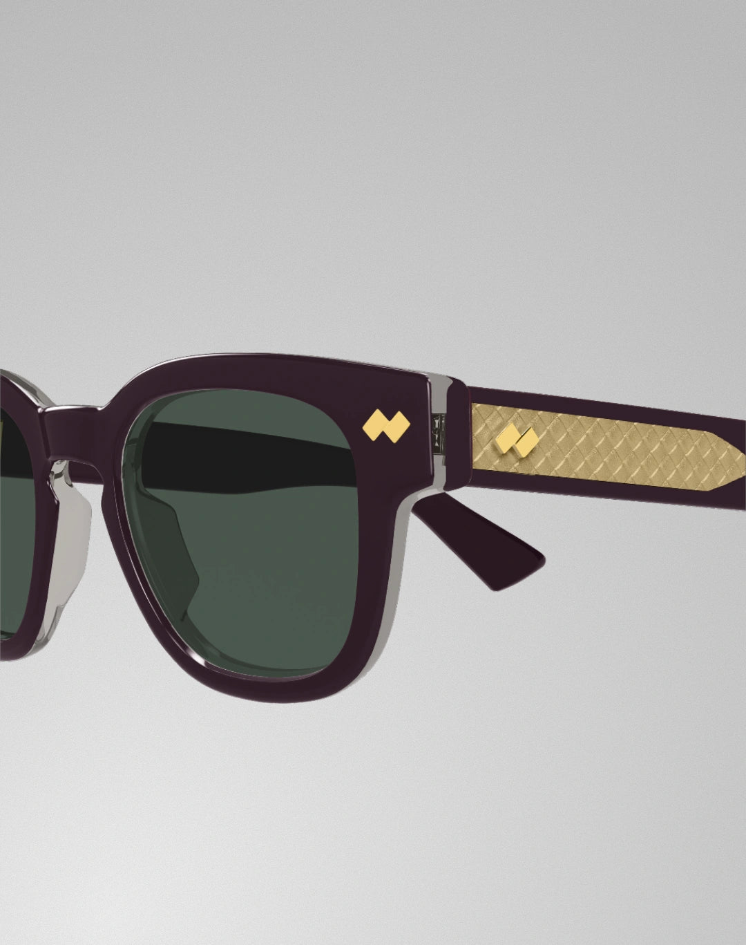 Bottega Veneta BV1441S-004 – Lunettes de soleil rectangulaire violet (S)