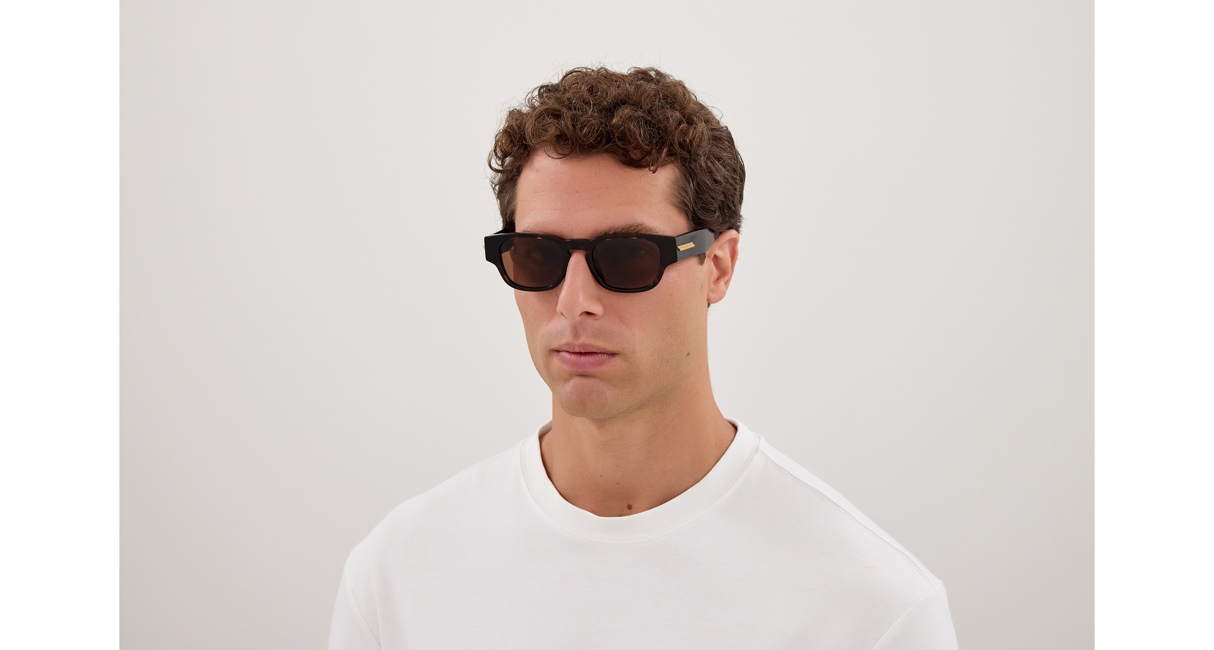Bottega Veneta BV1460S-002 – Lunettes de soleil rectangulaire havane (M)
