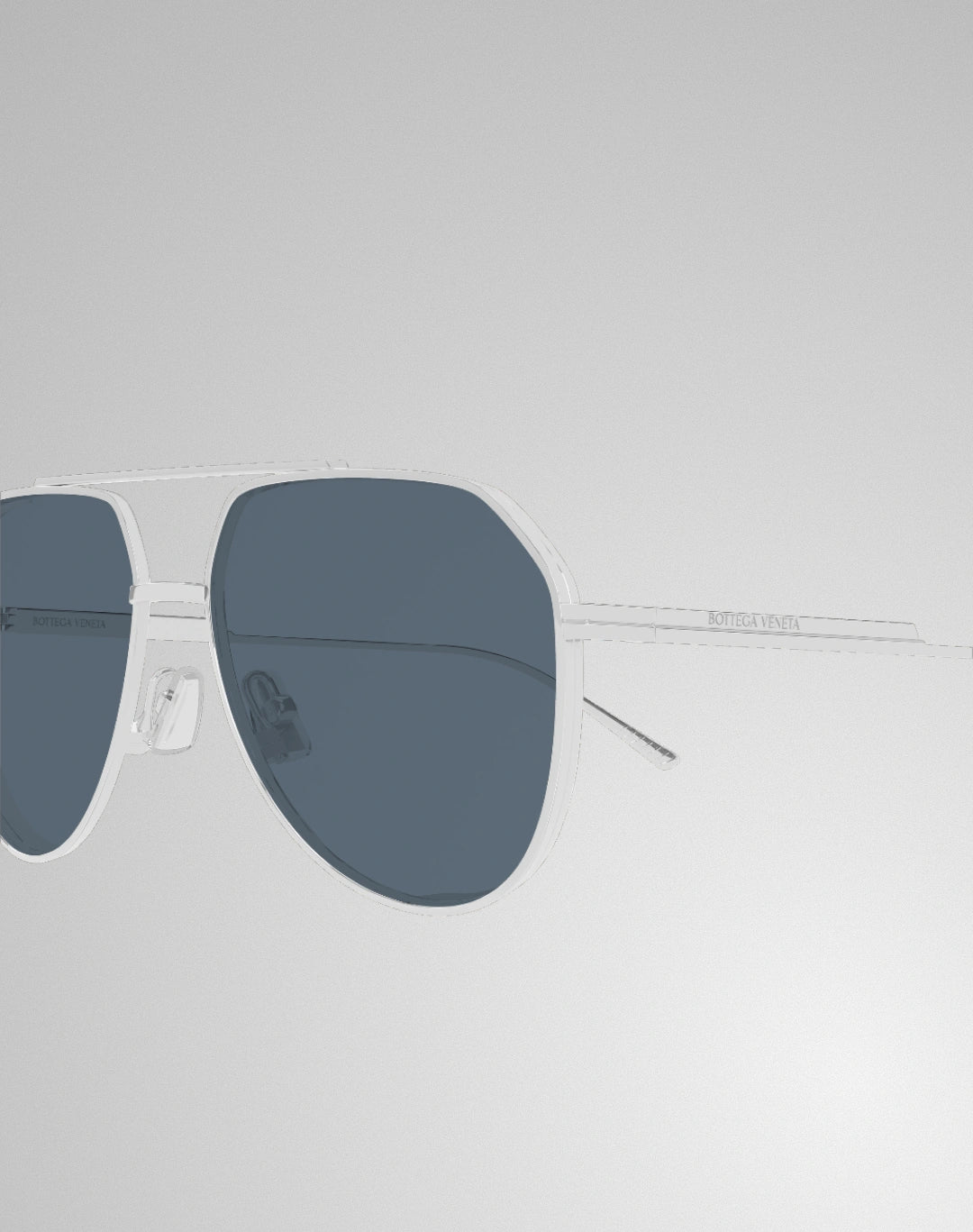 Bottega Veneta BV1465S-003 – Lunettes de soleil pilote argent (XL)