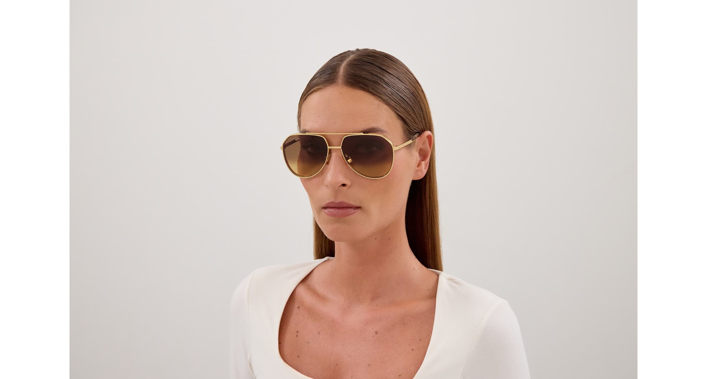 Bottega Veneta BV1465S-004 – Lunettes de soleil pilote or (XL)