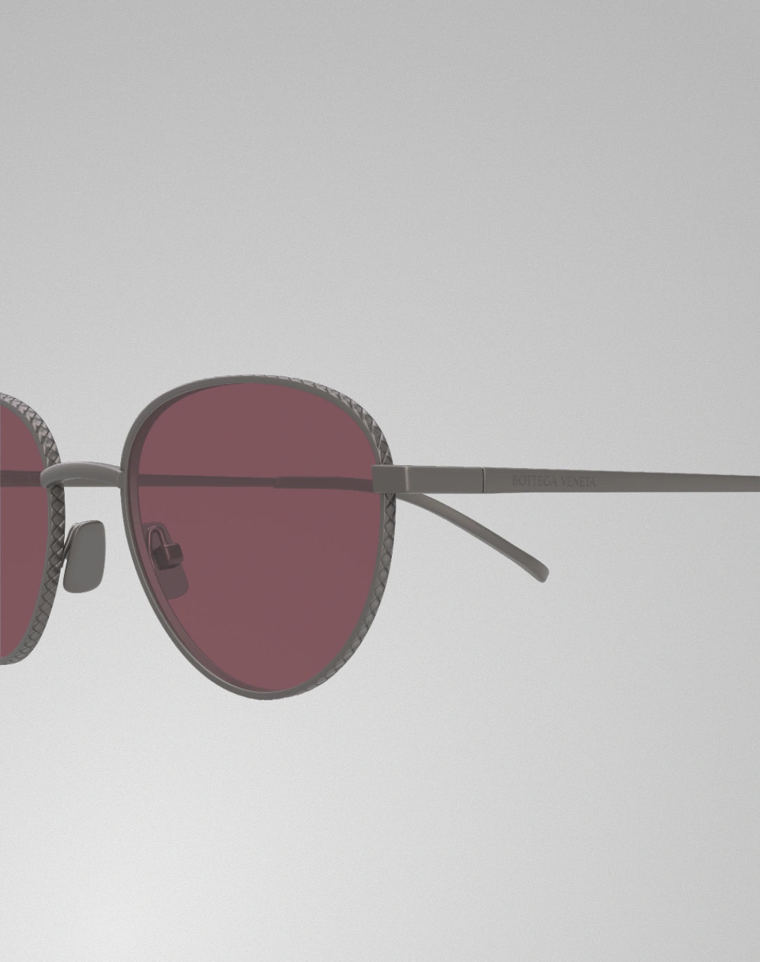 Bottega Veneta BV1966S-003 – Lunettes de soleil pantos ruthénium (S)