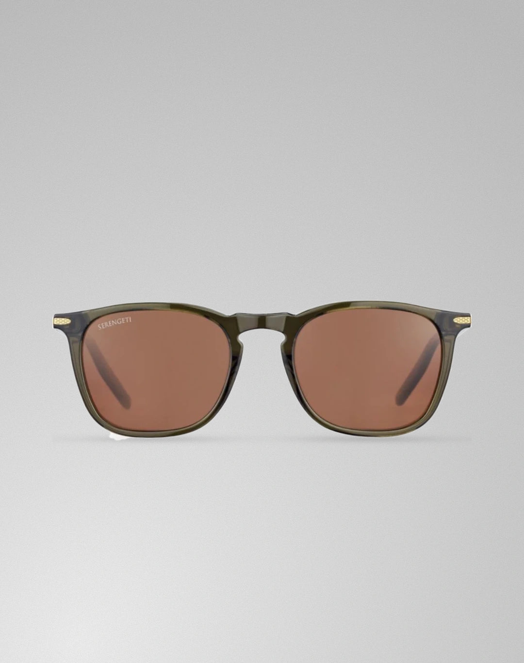 Serengeti Delio SS021001 – Lunettes de soleil carrée cristal kaki brillant