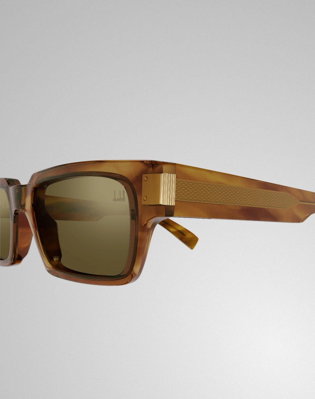 Dunhill DU0079S-003 – Lunettes de soleil rectangulaire havane clair (L)