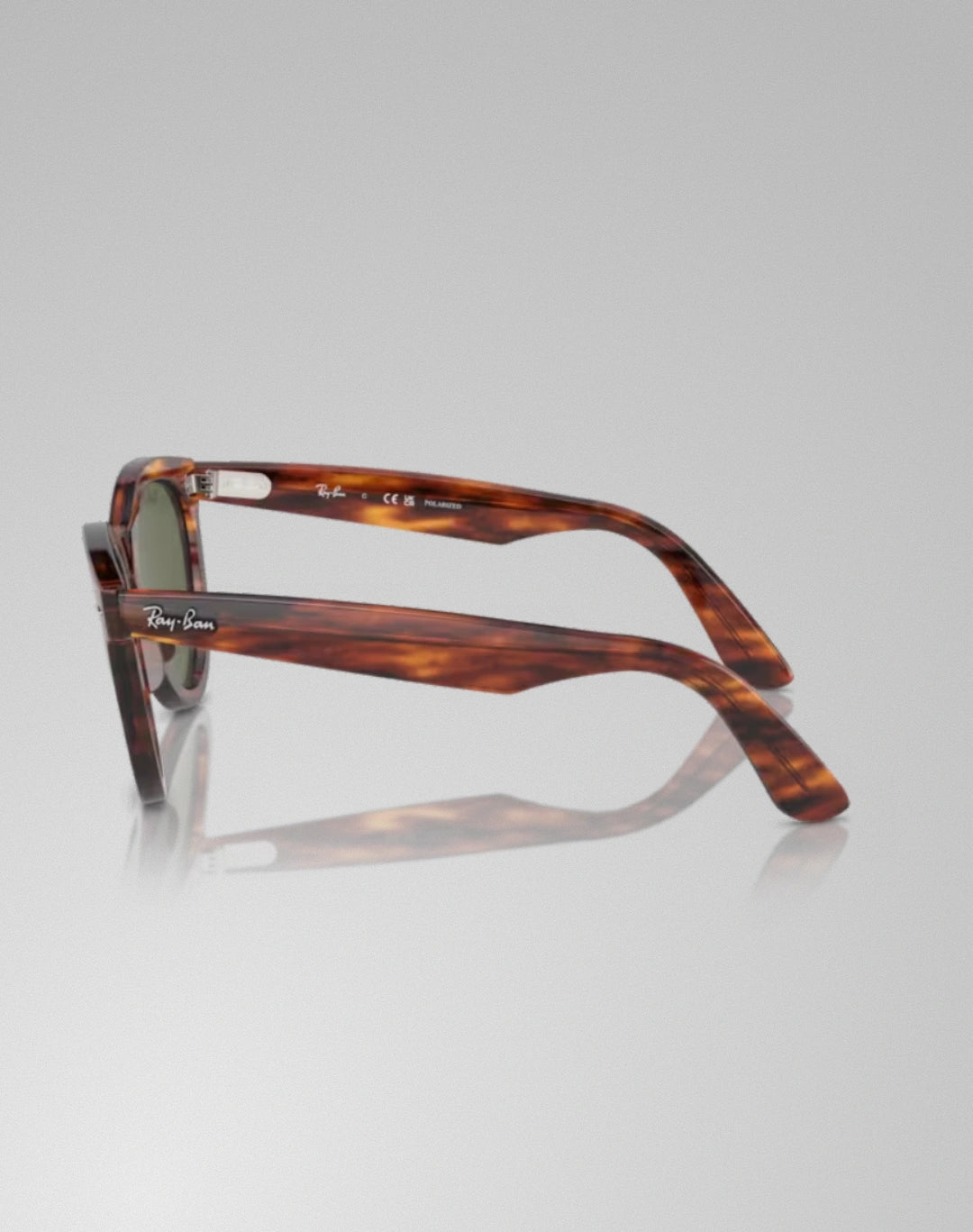 Ray-Ban RB2241-95458 – Lunettes de soleil ronde rayé havana