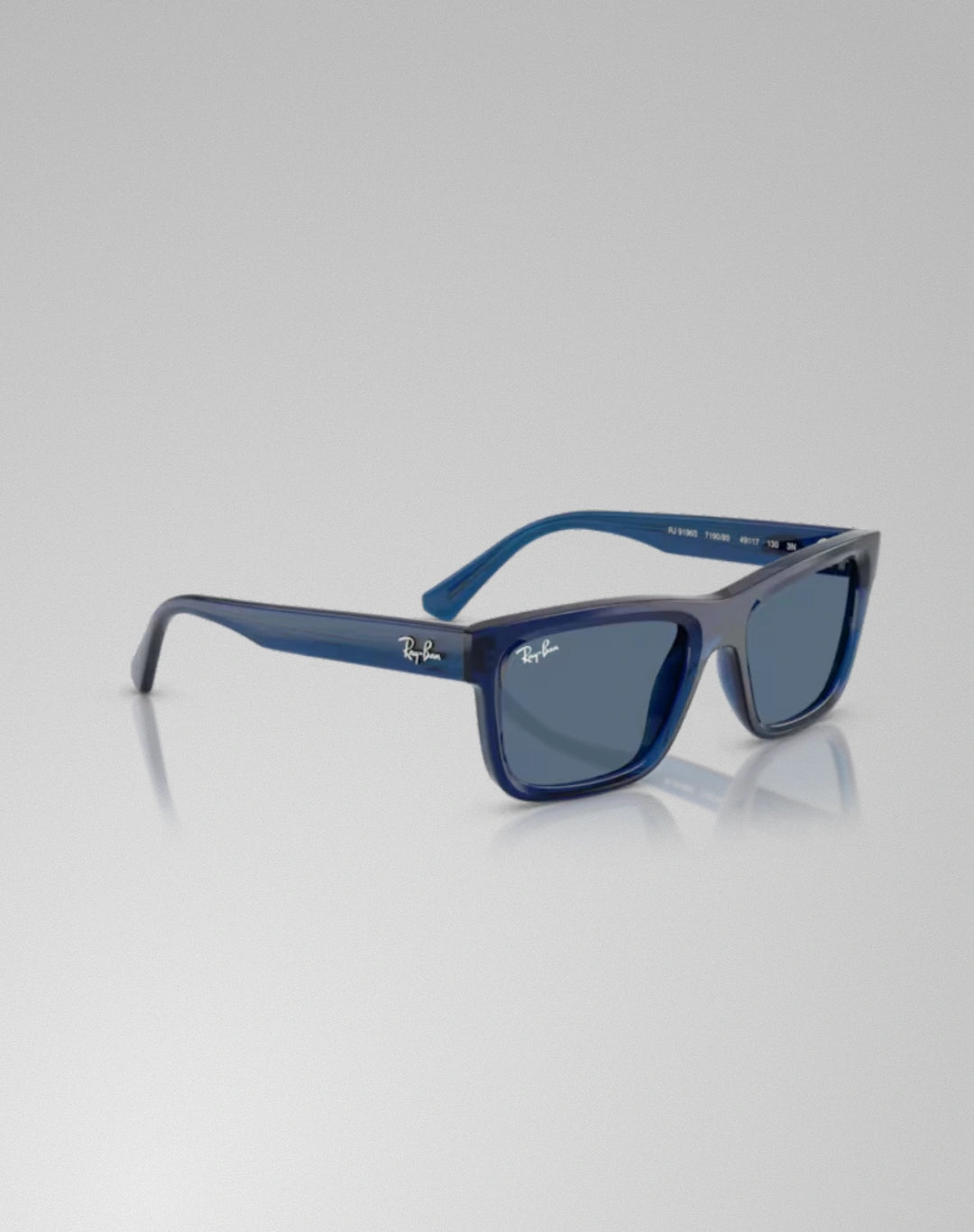 Ray-Ban RJ9196S-719080 – Lunettes de soleil rectangulaire transparent bleu